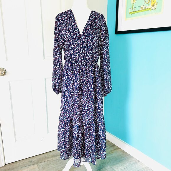Madewell Tie-Waist Midi Dress in Harvest Vine (size M) - Picture 4 of 14